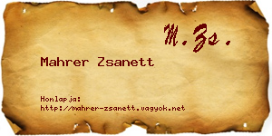 Mahrer Zsanett névjegykártya